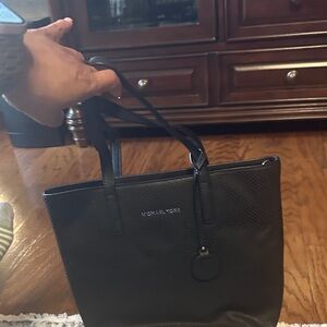 Michael Kors Black Textured Tote